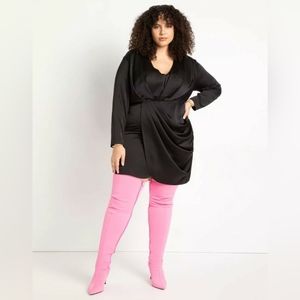 Eloquii Satin Draped Mini Dress